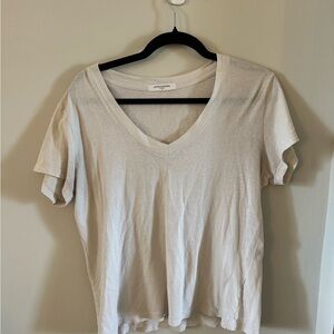 Women's Cream V-Neck Top